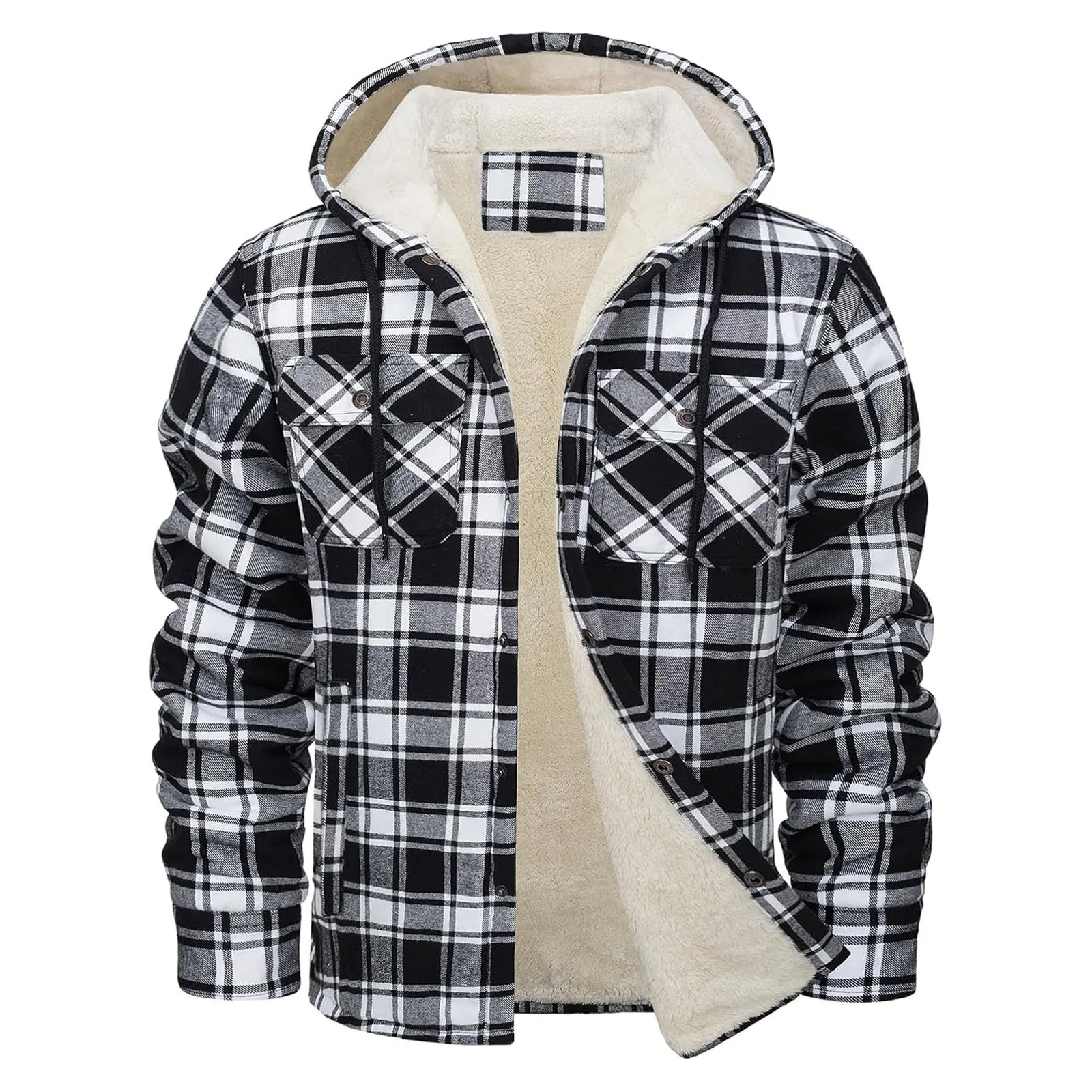 Thick Warm Flannel Hooded Jack - огляд і ціна Flannel Shirt Lined