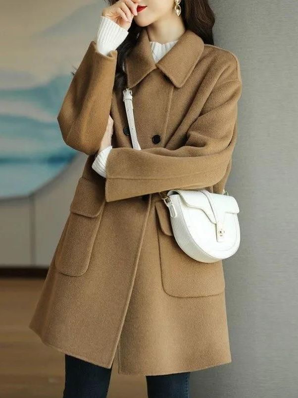 Stylish Mid-Length Woolen Coat - огляд і ціна Wool Coat Peacoat