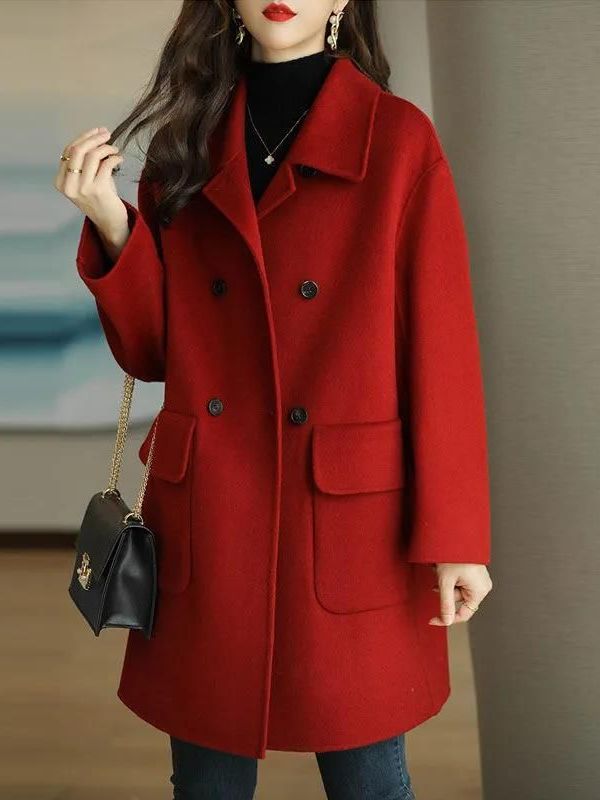 Stylish Mid-Length Woolen Coat - огляд і ціна Wool Coat Peacoat