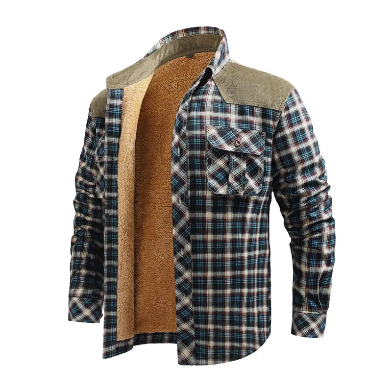 Men Winter Casual Shirts Jacke - огляд і ціна Flannel Shirt Lined